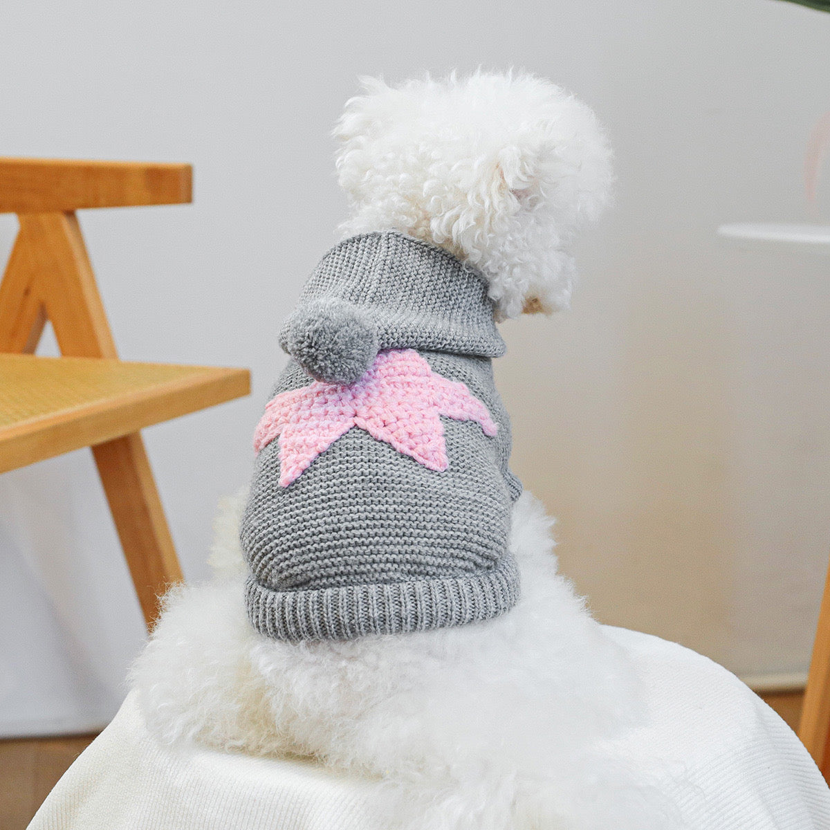 Knitted Hoodie with Star Design