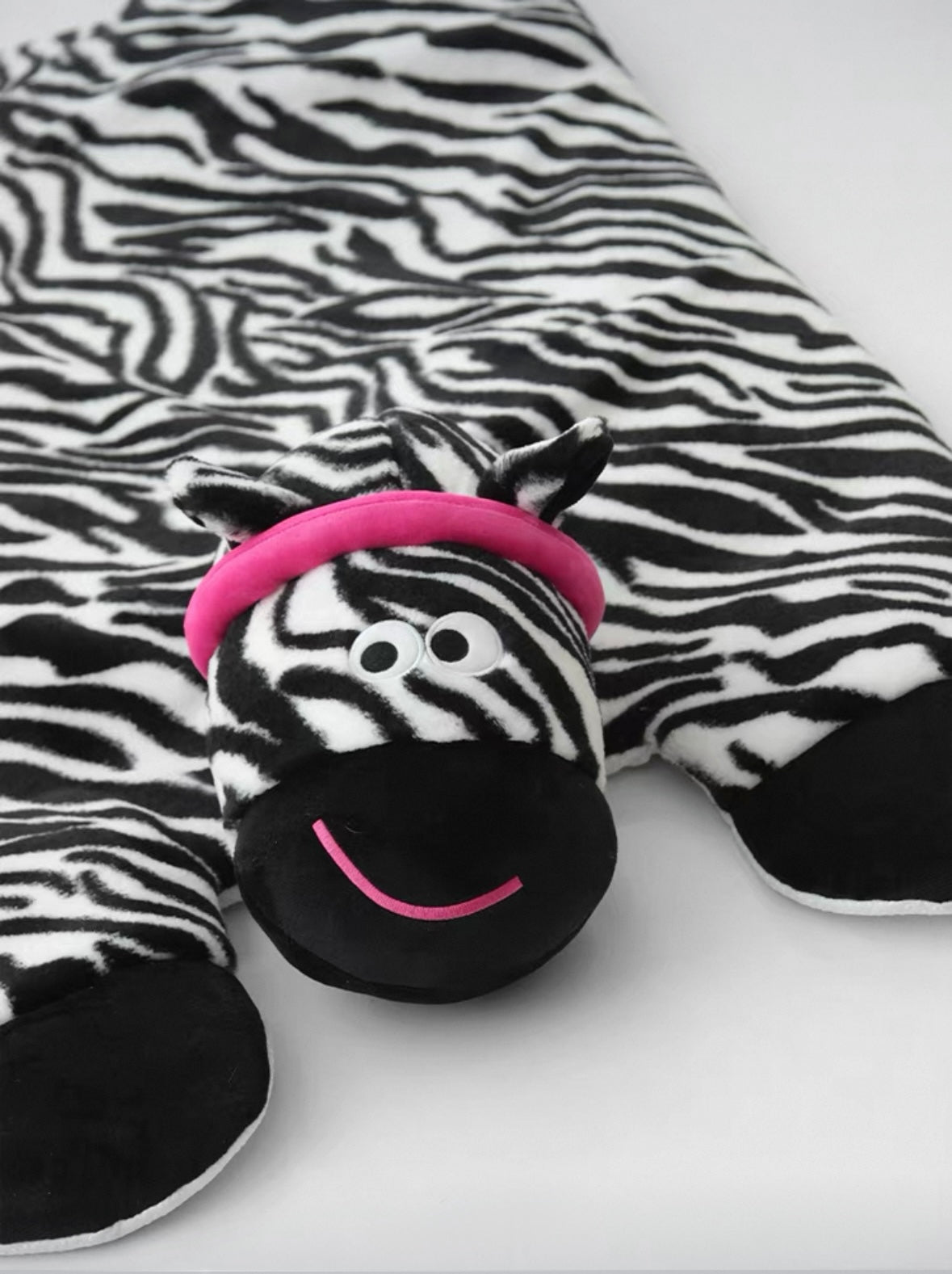 Zebra & Bear Buddy Pet Mats - Plush Comfort with Built-in Toy Fun