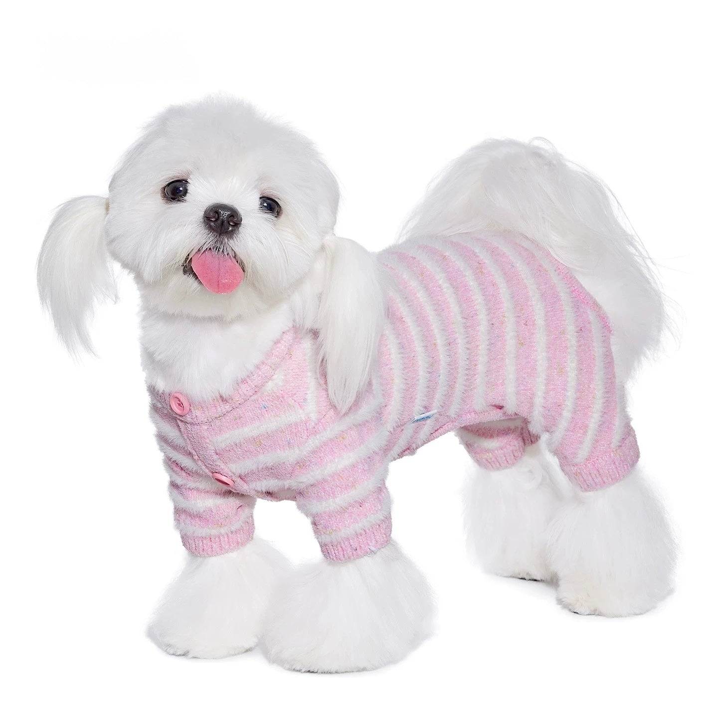 Pink White Faux Mink Jumpsuit