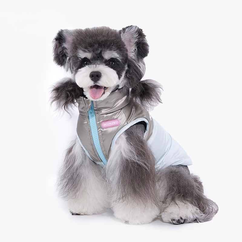 Shiny Patchwork Duck Down Vest