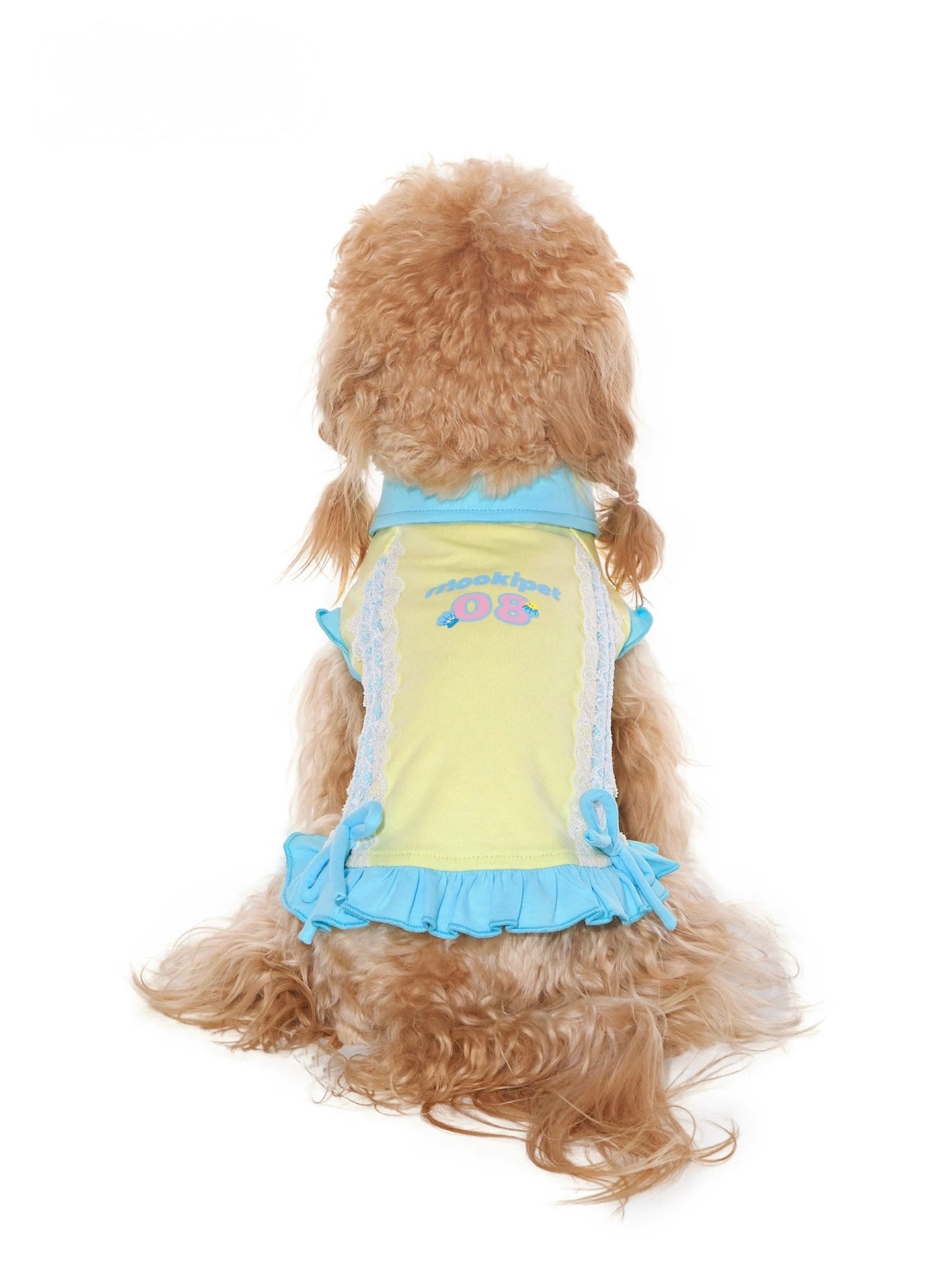 Sunny Lace Bow Dress for pets highlighting close up design details