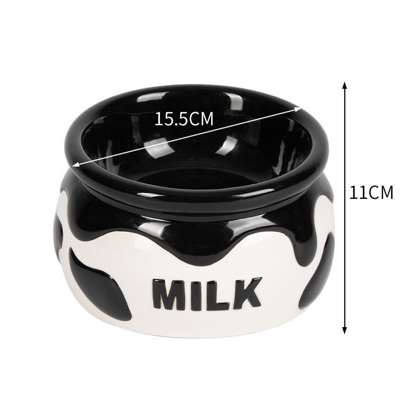 Honey pot-shaped pet food bowl (suitable for both dogs and cats) – High-legged, slant-mouthed ceramic cat bowl for protecting the cervical spine during drinking, made of ceramic.