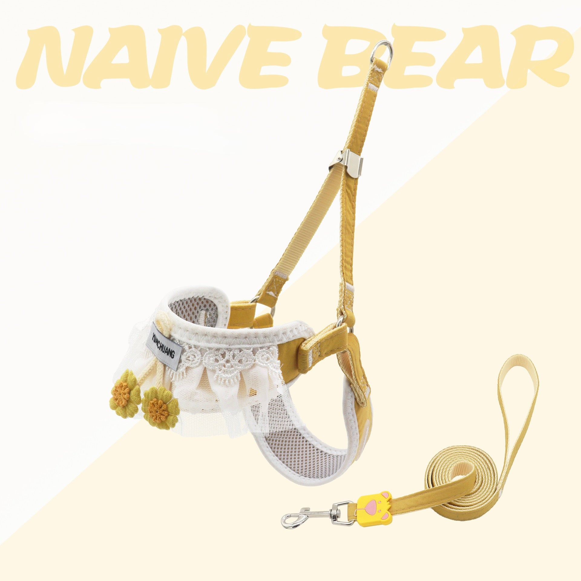 Cute Vest-Style Pet Harness Set for Small & Medium Dogs/Cats - No Neck Chafing, Anti-Escape Design