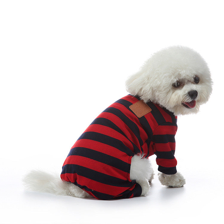 Striped Dog Pajamas for Small & Medium Breeds