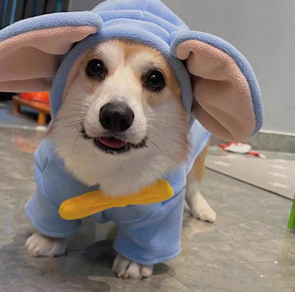 Elephant-Ear Bow Tie Thickened Winter Pet Coat