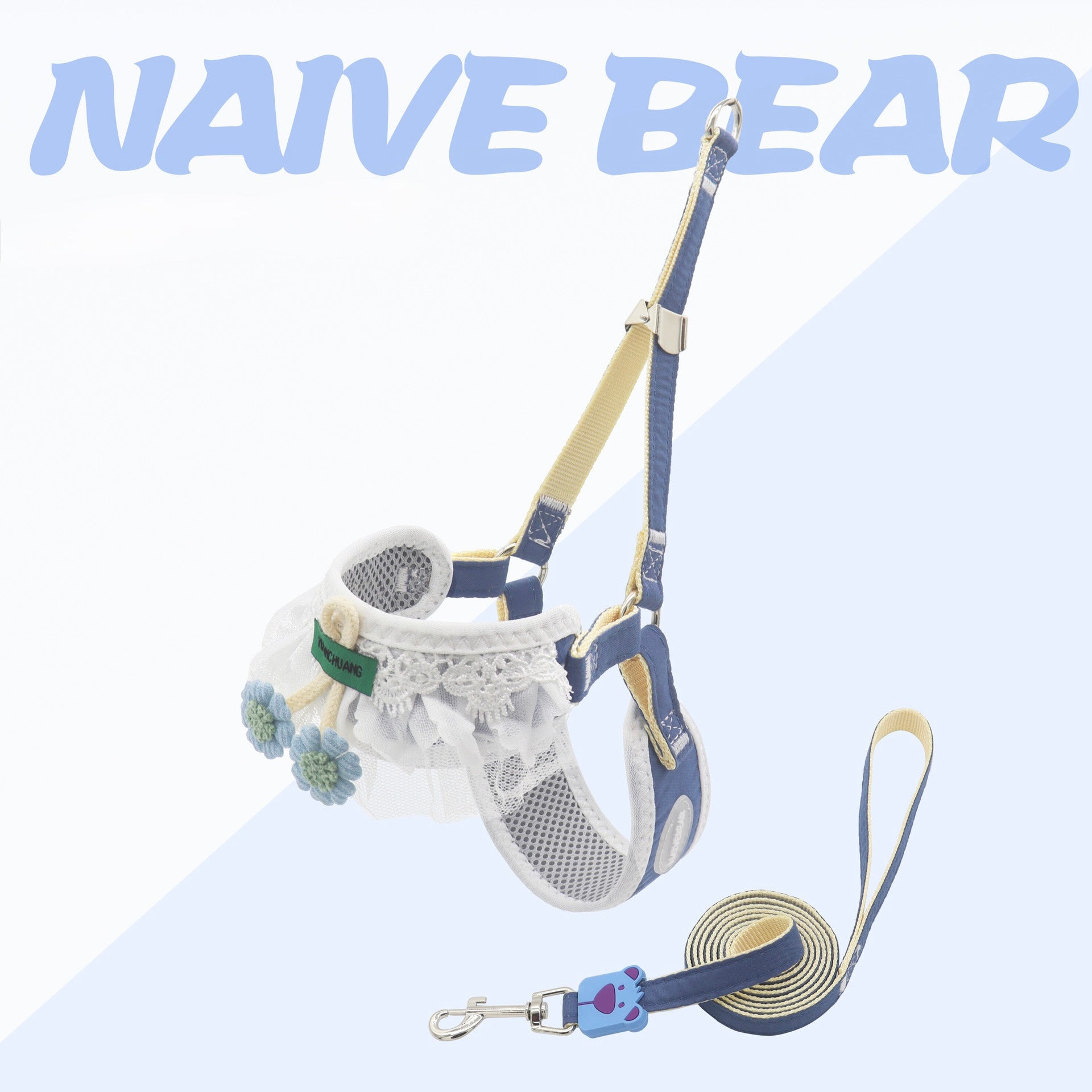 Cute Vest-Style Pet Harness Set for Small & Medium Dogs/Cats - No Neck Chafing, Anti-Escape Design