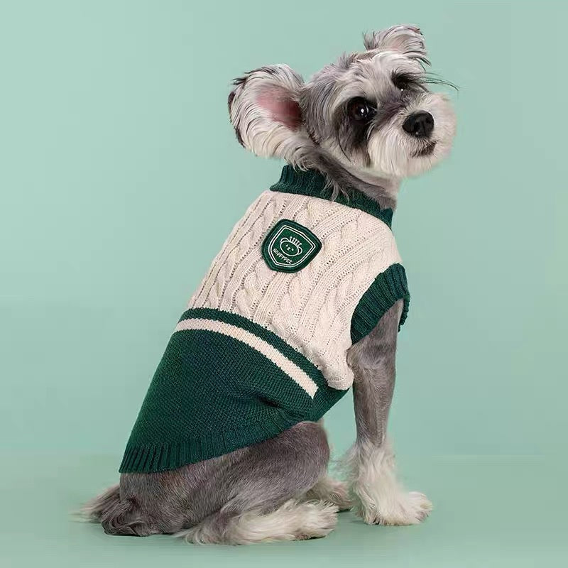 Warm Preppy Knit Vest for Pets - Ideal for Dogs & Cats