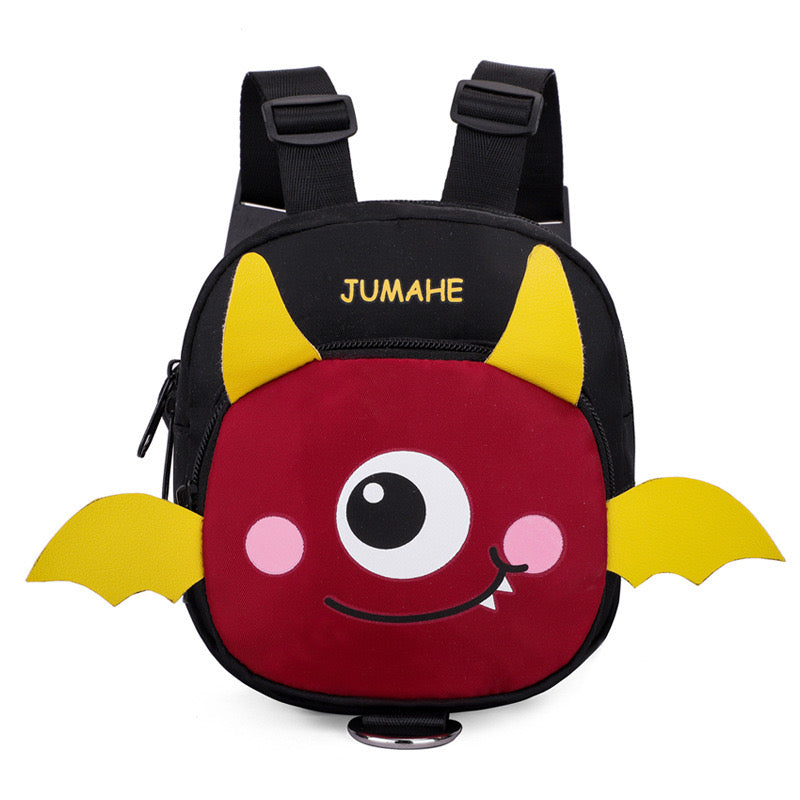 Monster dog self-carrying backpack with detachable leash