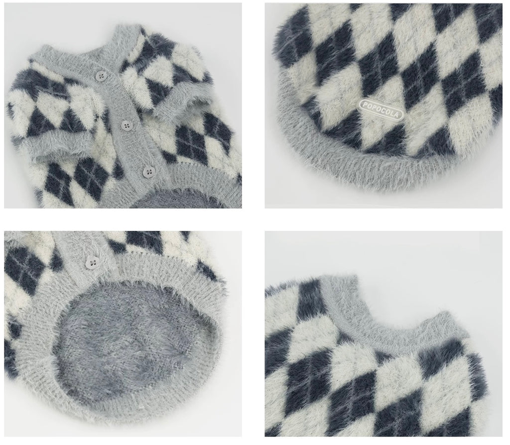 Autumn/Winter Mink Wool Cardigan Sweater for Small Dogs