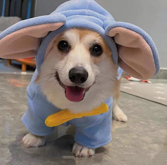 Elephant-Ear Bow Tie Thickened Winter Pet Coat