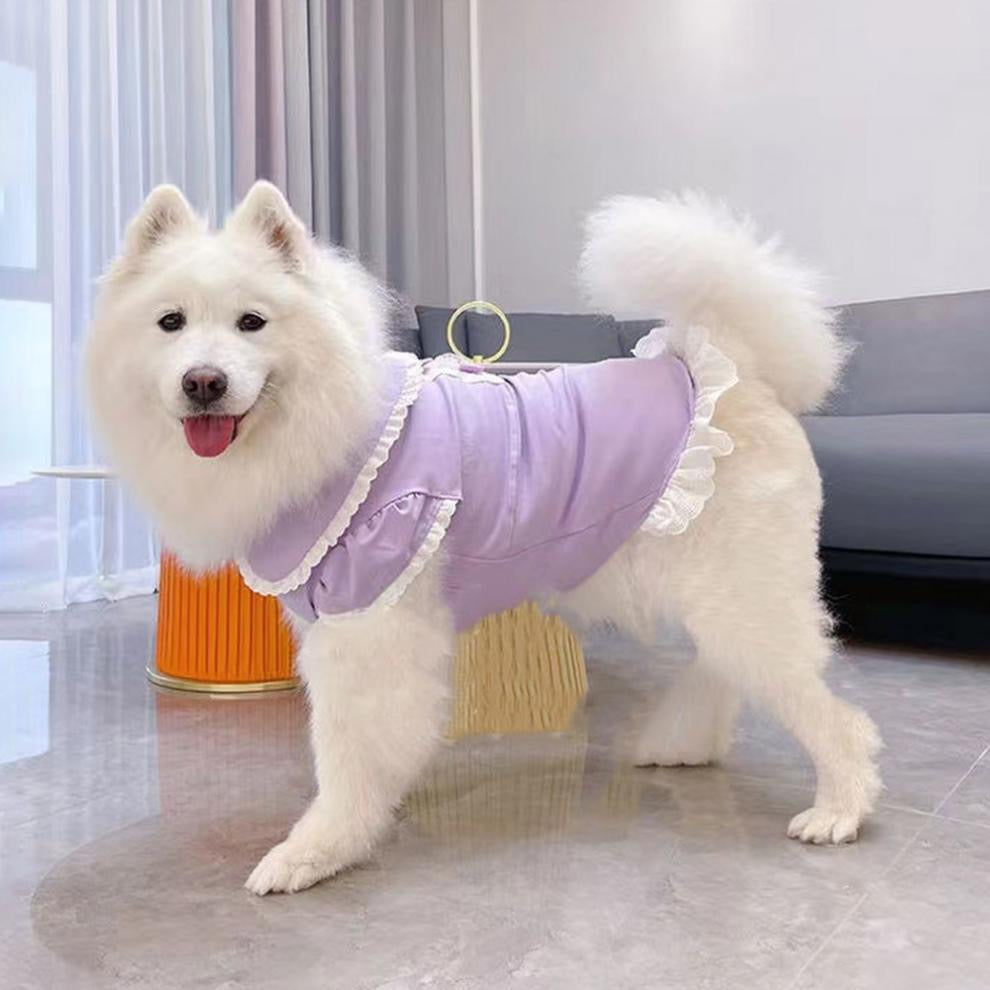 Lavender Layered
Princess Dress with Puff
Sleeves & Bow - For Medium & Large Dogs
