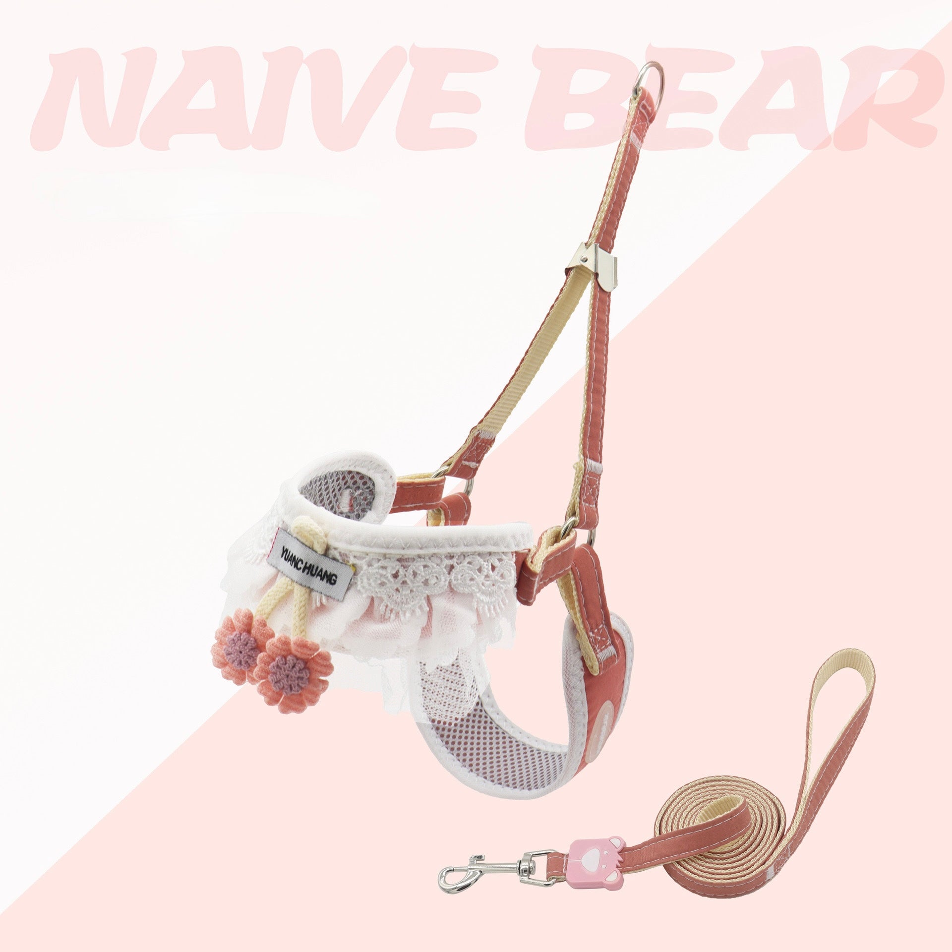 Cute Vest-Style Pet Harness Set for Small & Medium Dogs/Cats - No Neck Chafing, Anti-Escape Design