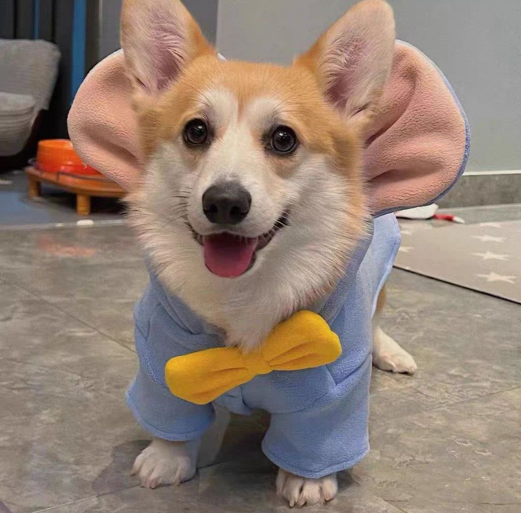 Elephant-Ear Bow Tie Thickened Winter Pet Coat