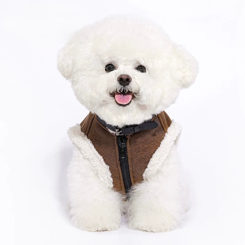 Lamb-Lined Biker Vest