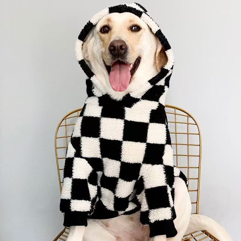Warm Plaid Hoodie for Large Dogs - Sherpa
Fleece Lining