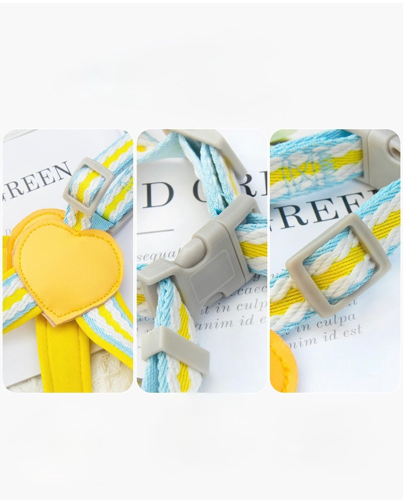 Anti - Pull Lightweight Y - Shaped Dog Harness: Summer Dopamine Vibes