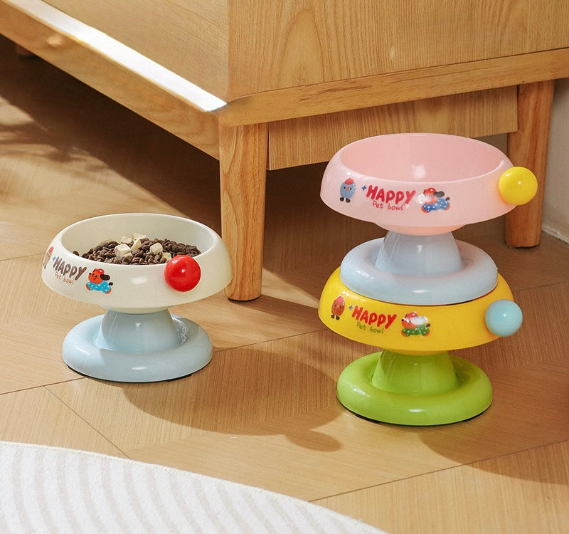 Stainless Steel Pet Bowl -
Cute Anti-Spill Elevated Cat & Dog Bowl for Neck Protection