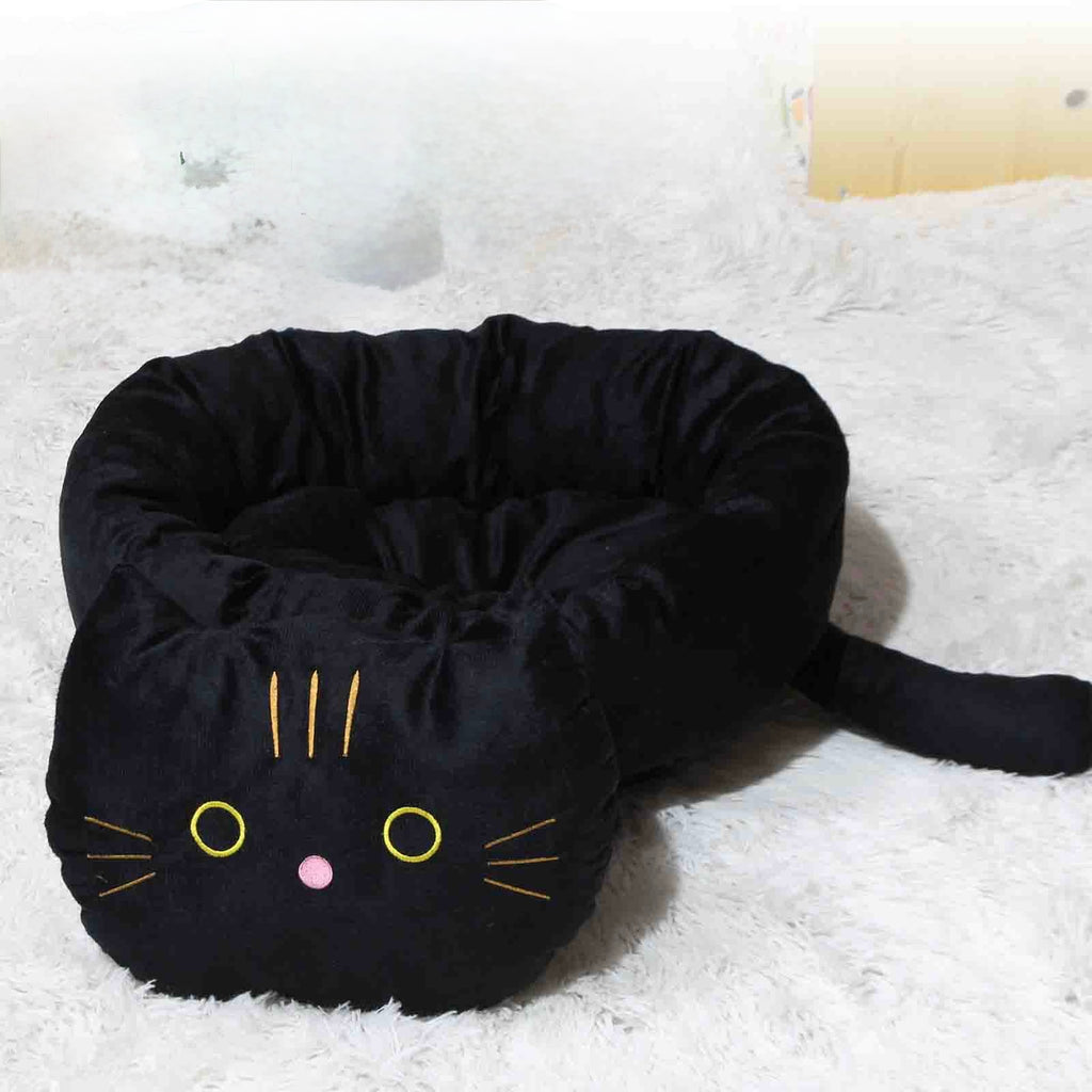 Adorable Cat - Shaped Pet Bed: A Snug Haven for Cats & Dogs