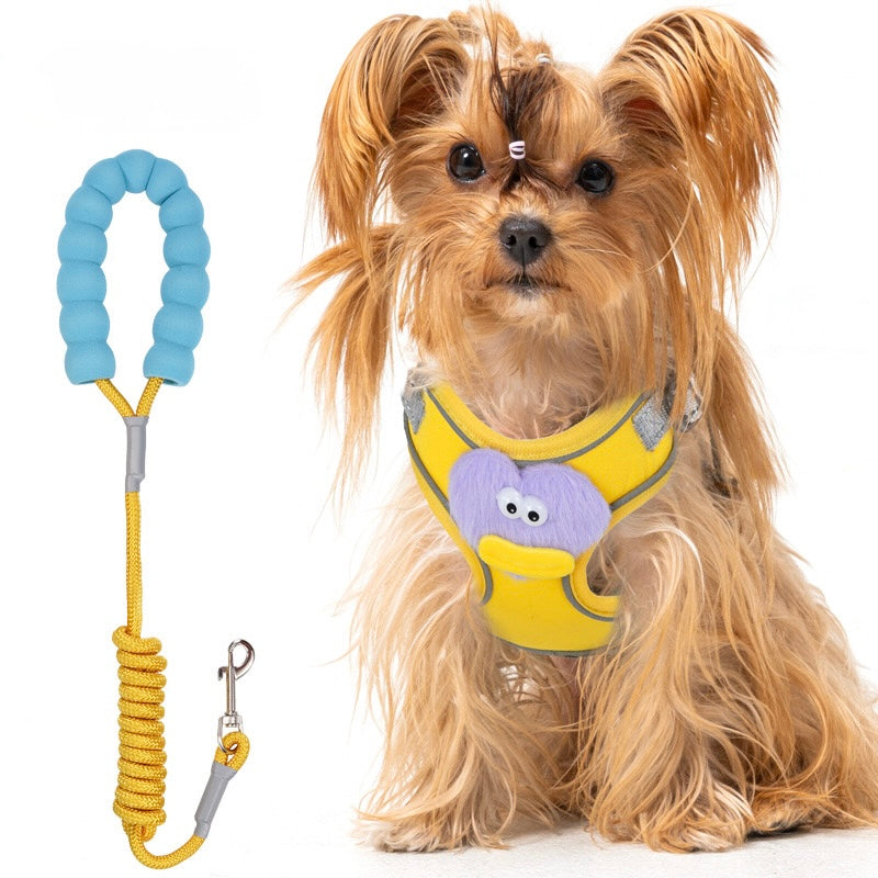 Adjustable Cartoon Dog
Harness Leash Set - Vest Style, Anti-Escape Design for Walking Pets