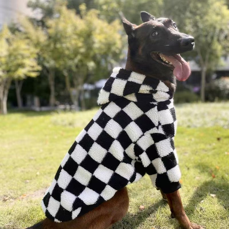 Warm Plaid Hoodie for Large Dogs - Sherpa
Fleece Lining