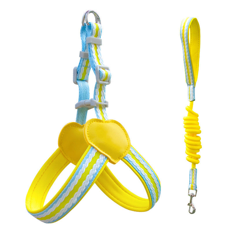 Anti - Pull Lightweight Y - Shaped Dog Harness: Summer Dopamine Vibes