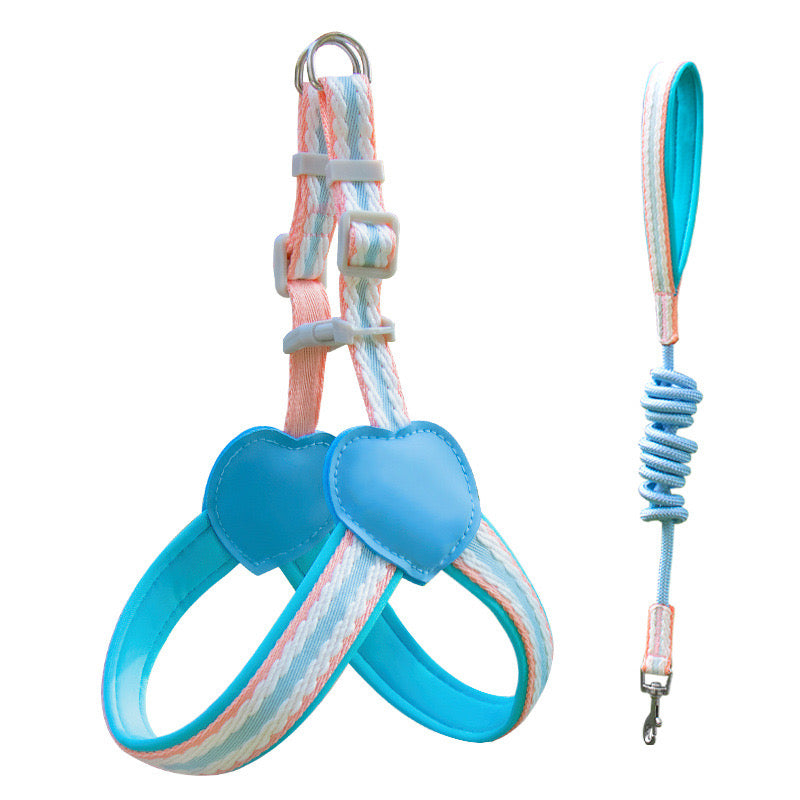 Anti - Pull Lightweight Y - Shaped Dog Harness: Summer Dopamine Vibes