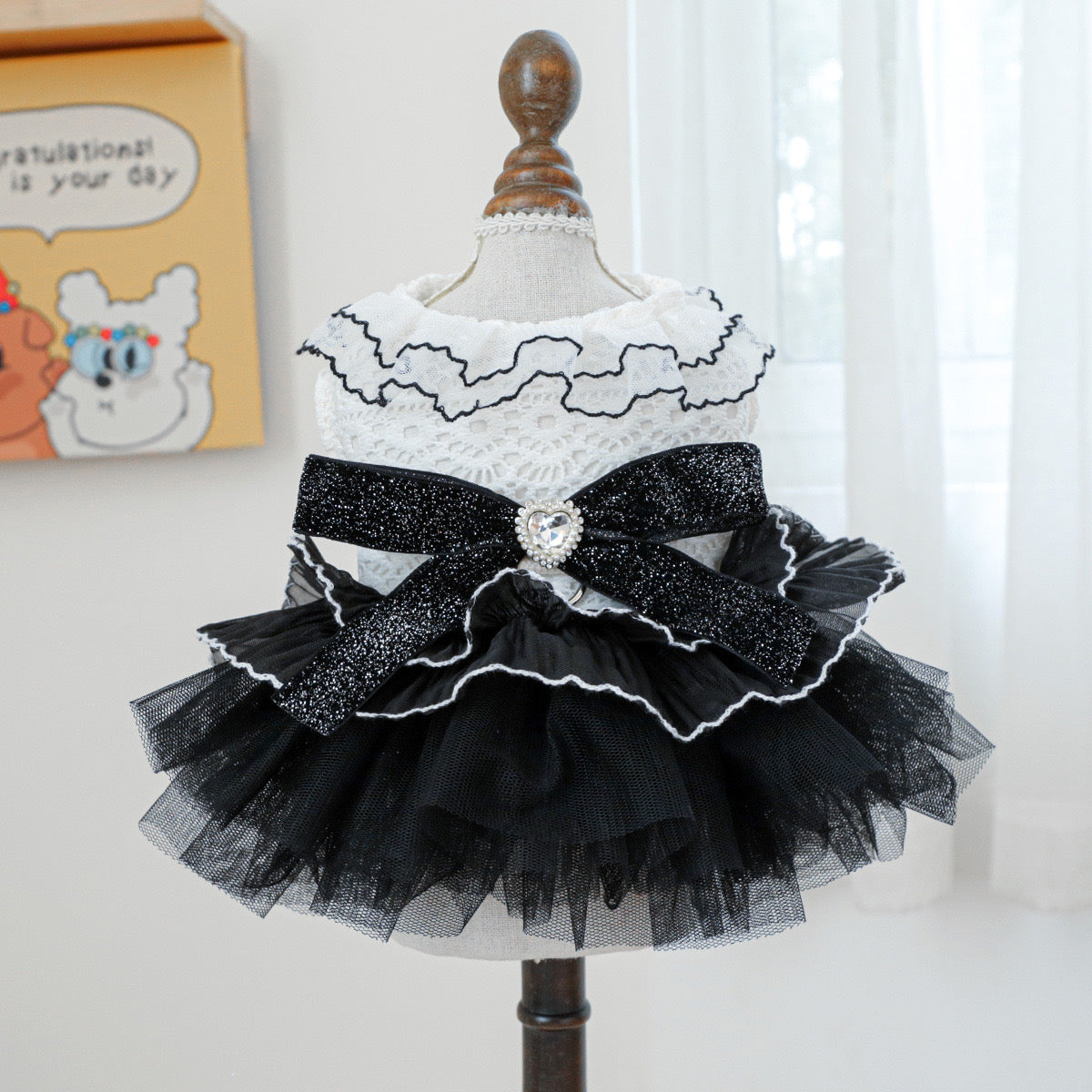 Lace & Bow Pet Gala Gown