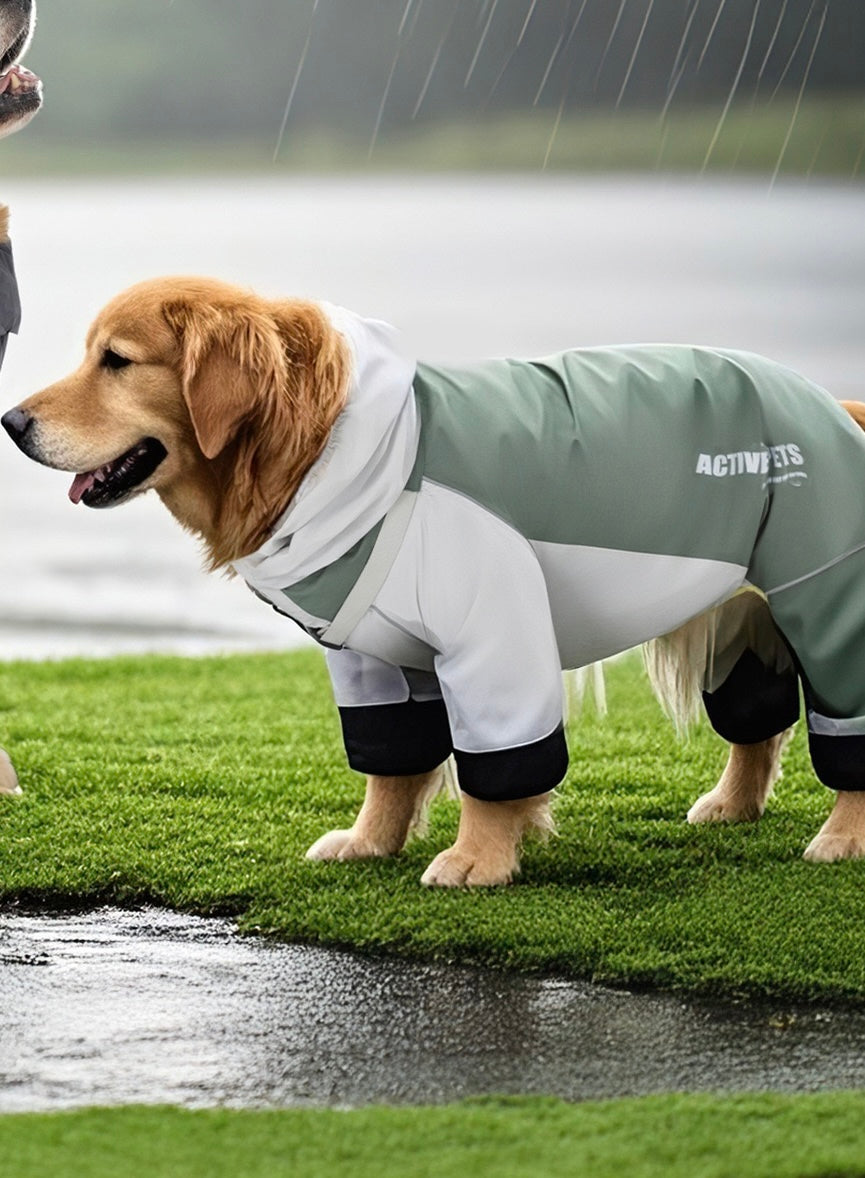 Full-Coverage Waterproof Raincoat for Large Dogs - Four-Leg Design