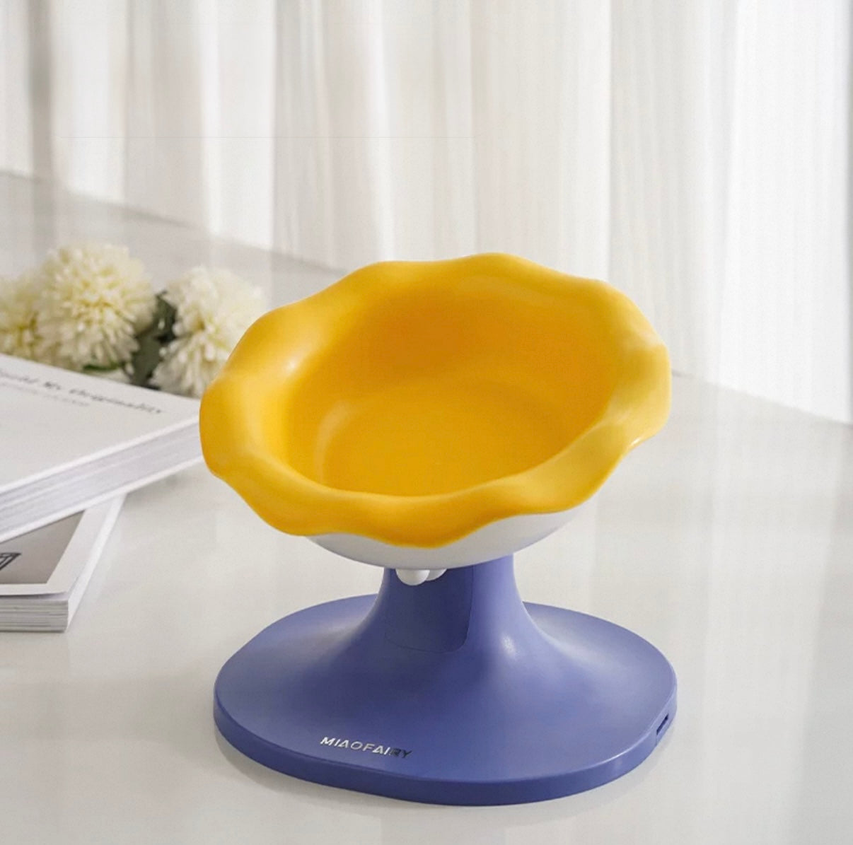 Adjustable Ceramic Cat
Bowl with Elevated Stand - Wide Mouth, Anti-Spill Design, Neck Protection