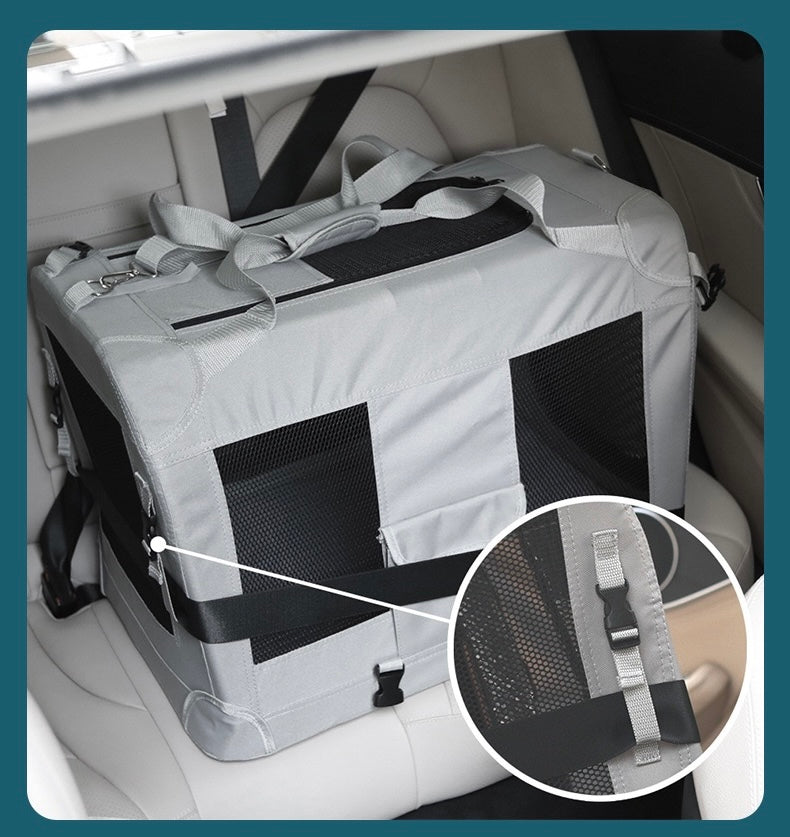 Extra-Large Foldable
Pet Travel Carrier - Car-Ready, Spacious &
Breathable