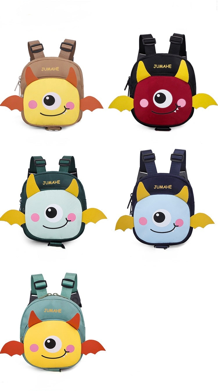 Monster dog self-carrying backpack with detachable leash