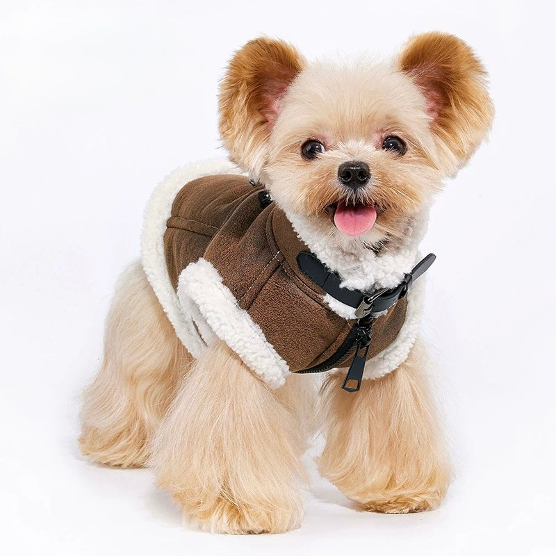 Lamb-Lined Biker Vest