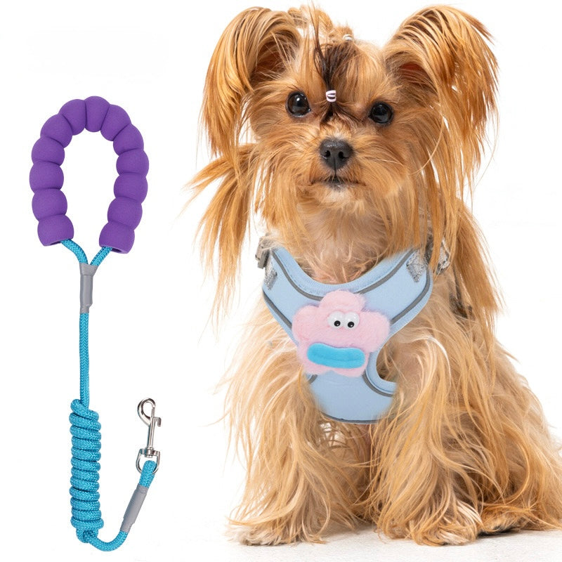 Adjustable Cartoon Dog
Harness Leash Set - Vest Style, Anti-Escape Design for Walking Pets