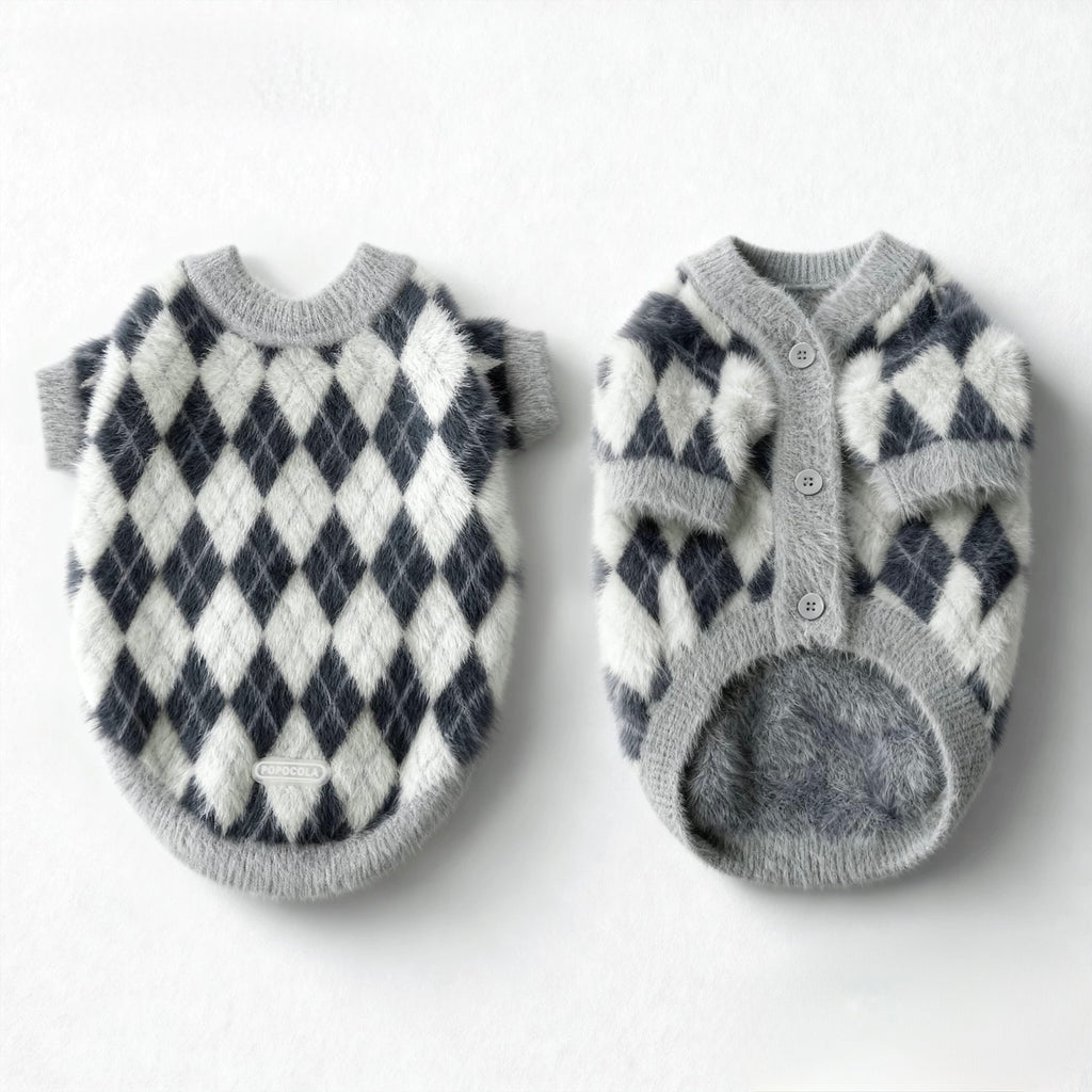 Autumn/Winter Mink Wool Cardigan Sweater for Small Dogs