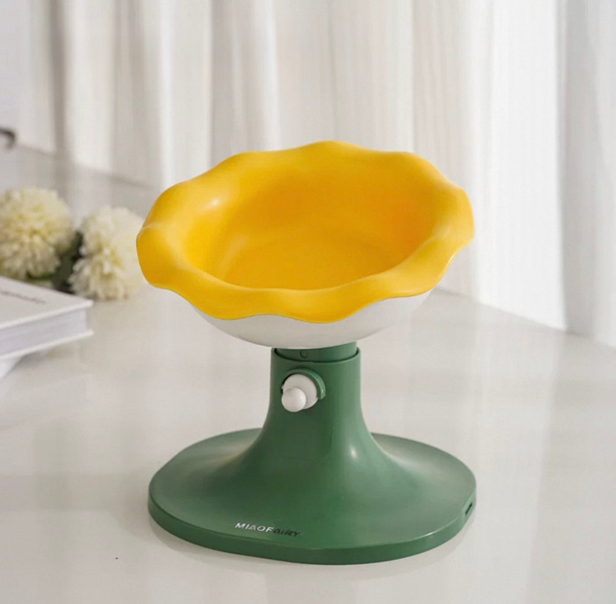 Adjustable Ceramic Cat
Bowl with Elevated Stand - Wide Mouth, Anti-Spill Design, Neck Protection