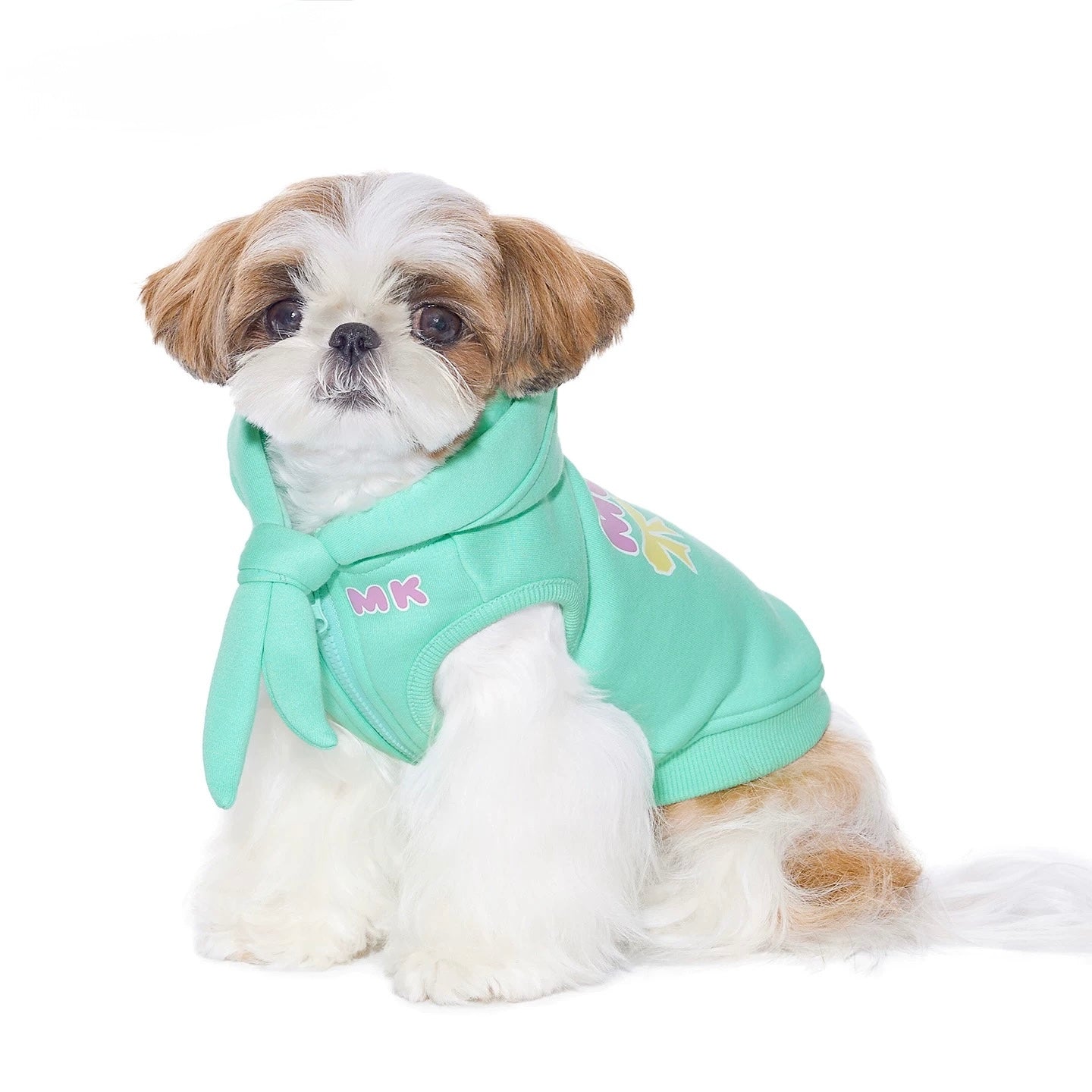 Mint Fleece Tie Hoodie Vest