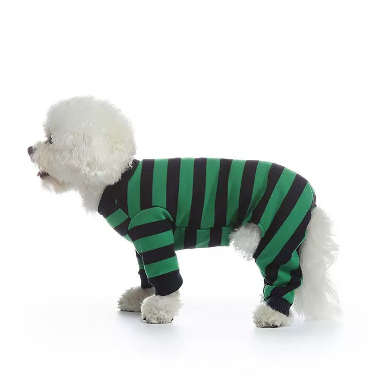 Striped Dog Pajamas for Small & Medium Breeds