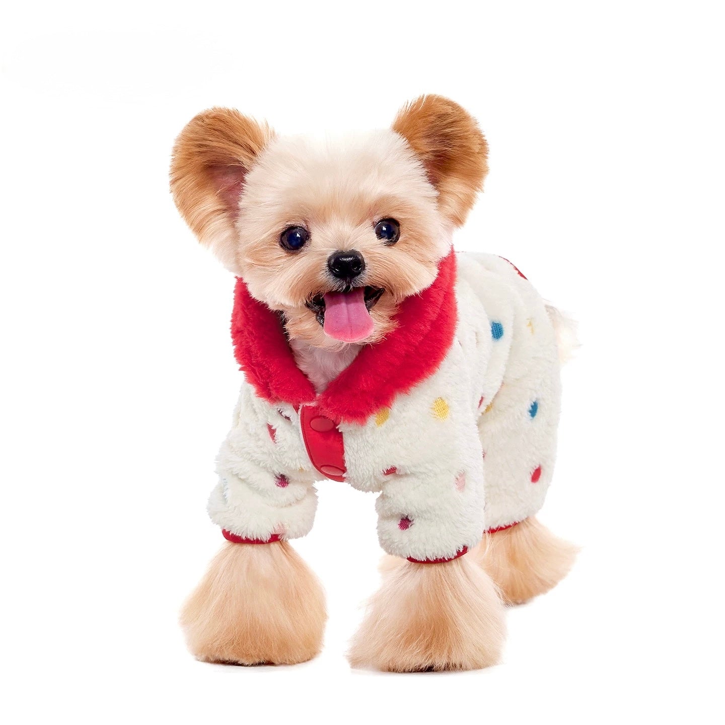 Warm Dot Fleece Jumpsuit