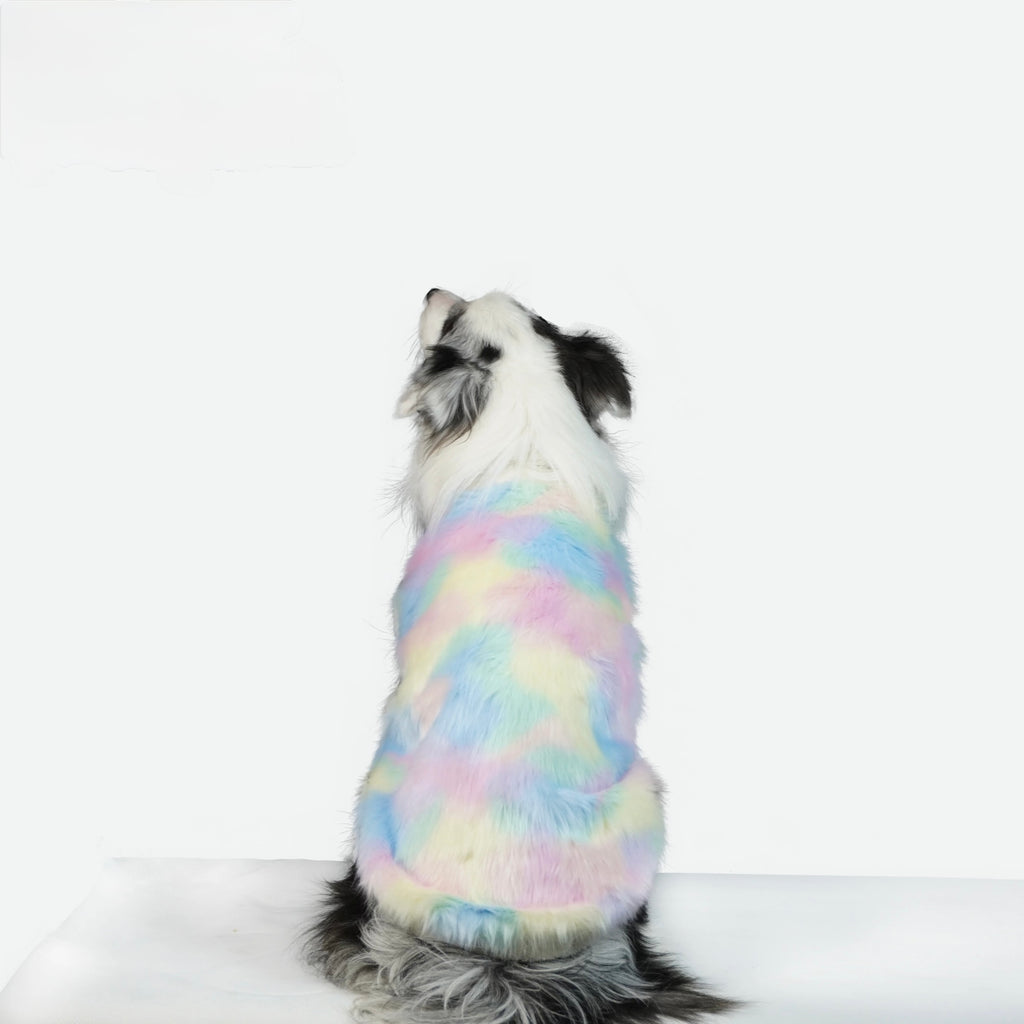 Winter Iridescent Stylish and Cozy Long-Haired Anti-Cold Vest - Suitable for Large, Medium, and Small Dogs