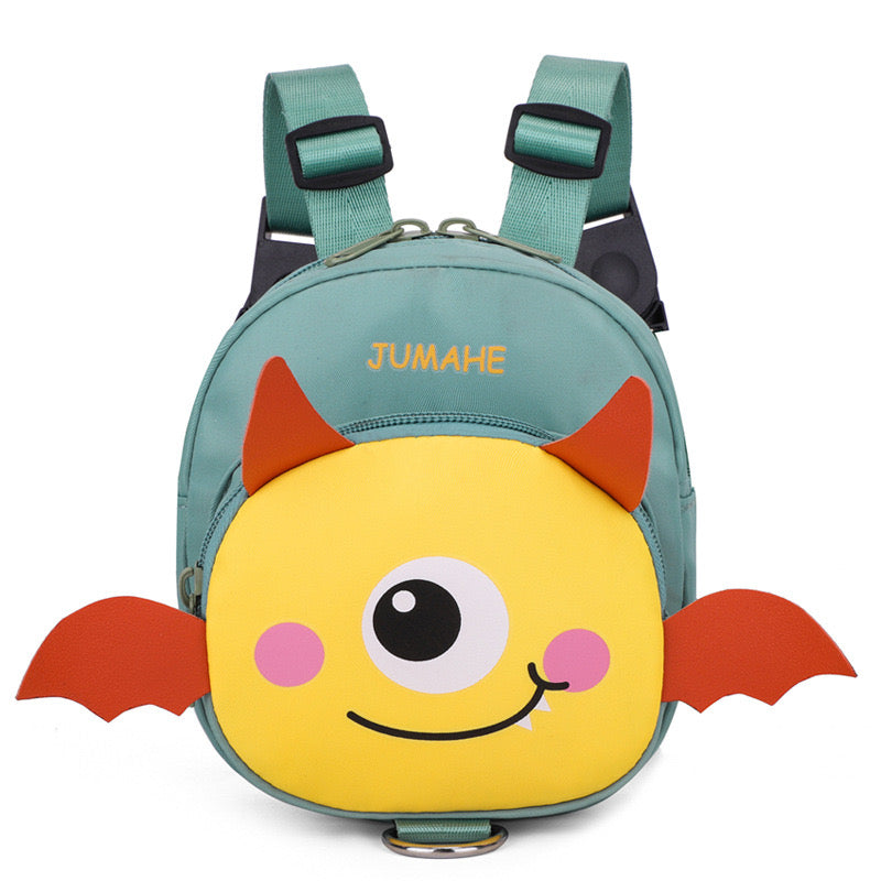 Monster dog self-carrying backpack with detachable leash