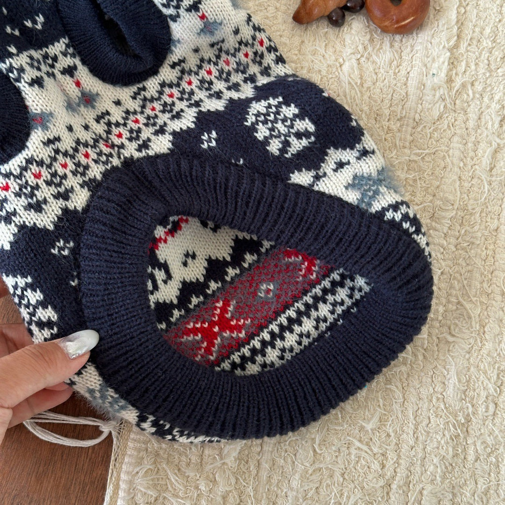 Festive Hooded Pet Sweater - Cozy Christmas Knitwear for Winter
