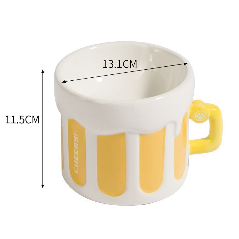 Honey pot-shaped pet food bowl (suitable for both dogs and cats) – High-legged, slant-mouthed ceramic cat bowl for protecting the cervical spine during drinking, made of ceramic.