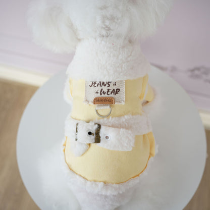 Soft Suede-Style Lamb Fleece Winter Outfit for Pets - Two-Legged Design