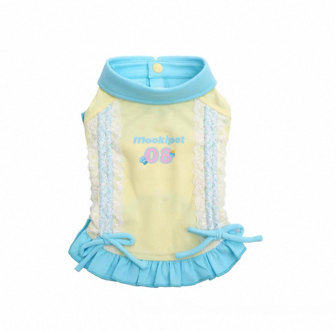 Sunny Lace Bow Dress for pets showing full front design and overall look