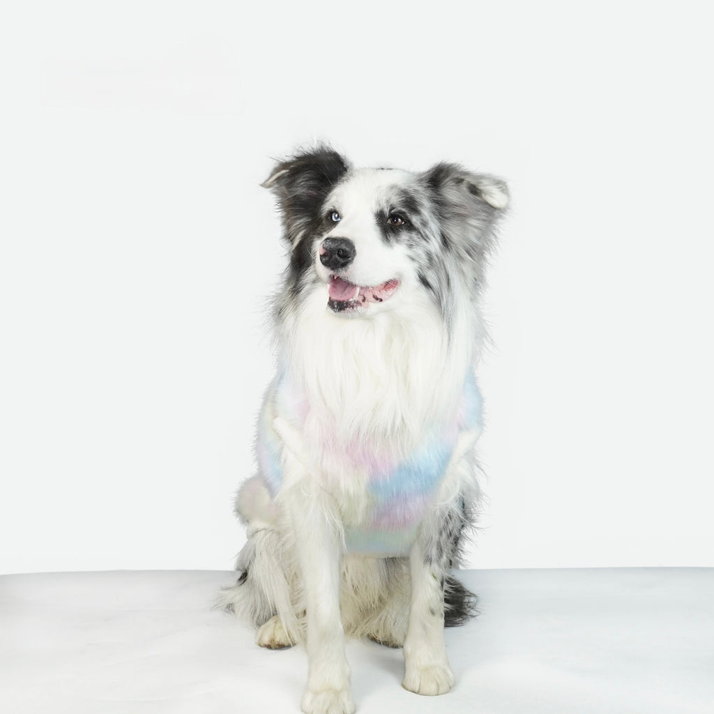 Winter Iridescent Stylish and Cozy Long-Haired Anti-Cold Vest - Suitable for Large, Medium, and Small Dogs