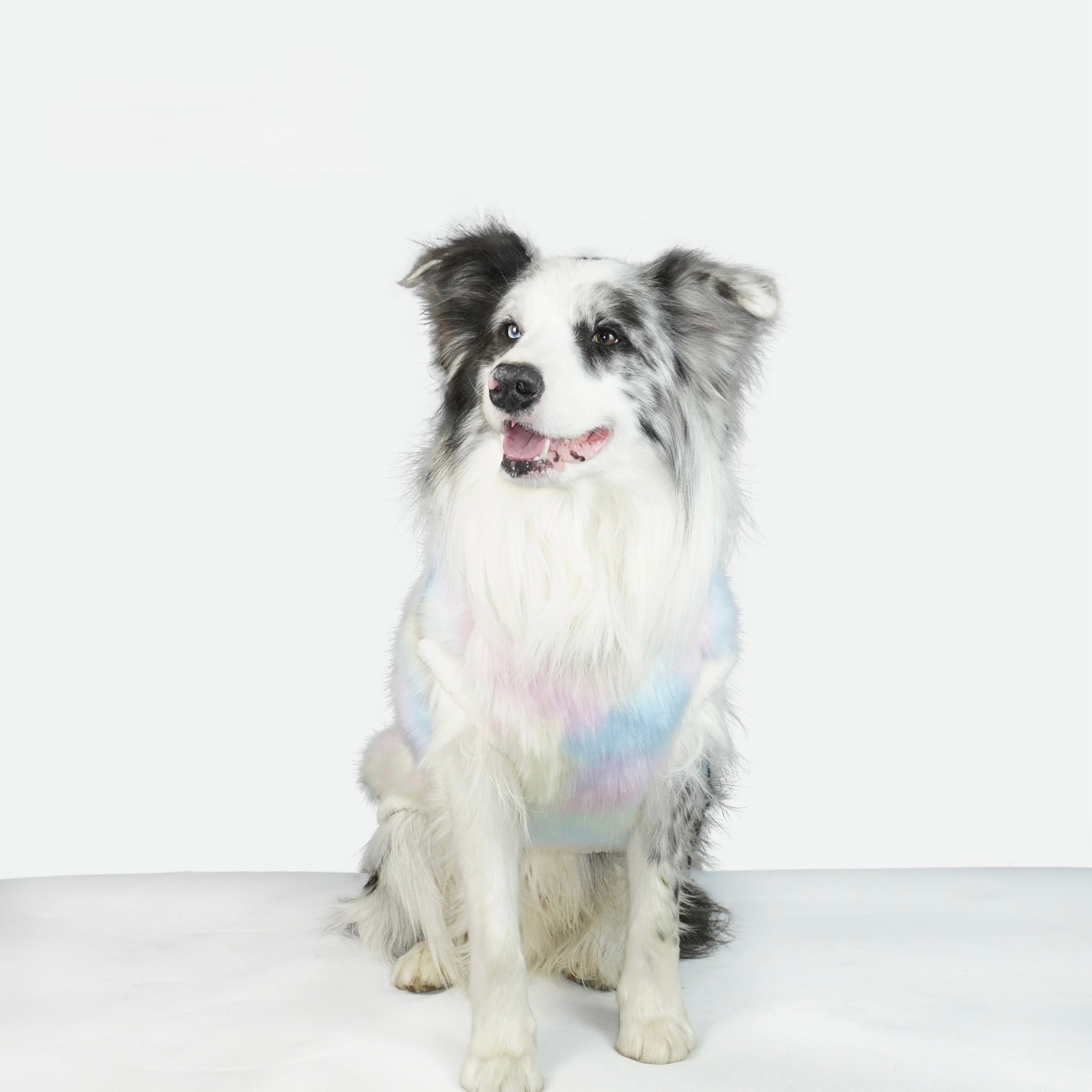 Winter Iridescent Stylish and Cozy Long-Haired Anti-Cold Vest - Suitable for Large, Medium, and Small Dogs
