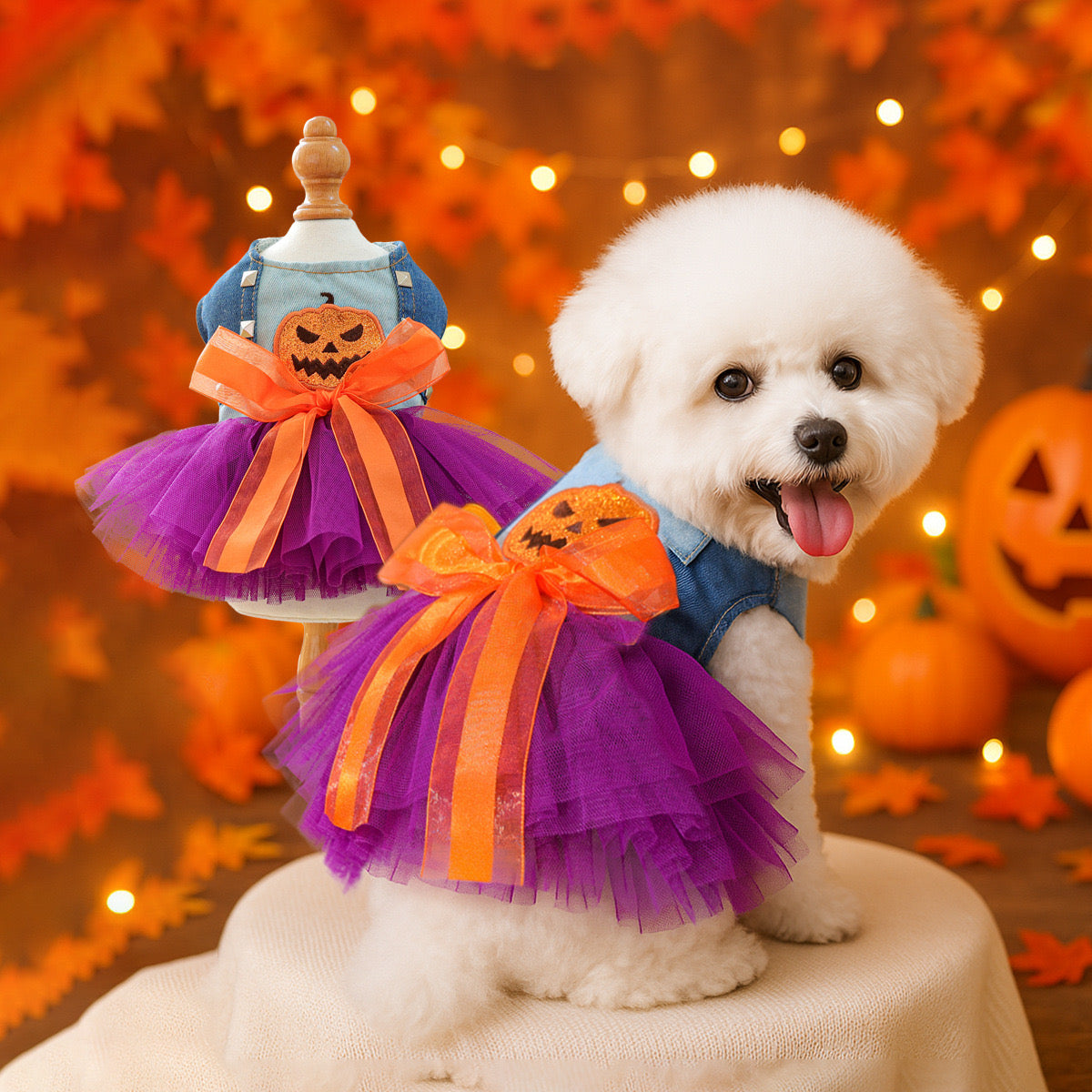 Spooky-Cute Pumpkin
Dress - For Pets Who Slay Halloween (and Hearts)