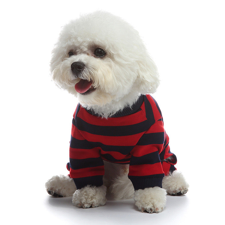 Striped Dog Pajamas for Small & Medium Breeds