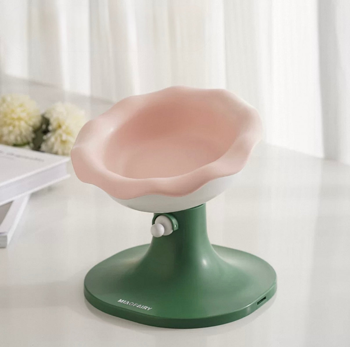 Adjustable Ceramic Cat
Bowl with Elevated Stand - Wide Mouth, Anti-Spill Design, Neck Protection