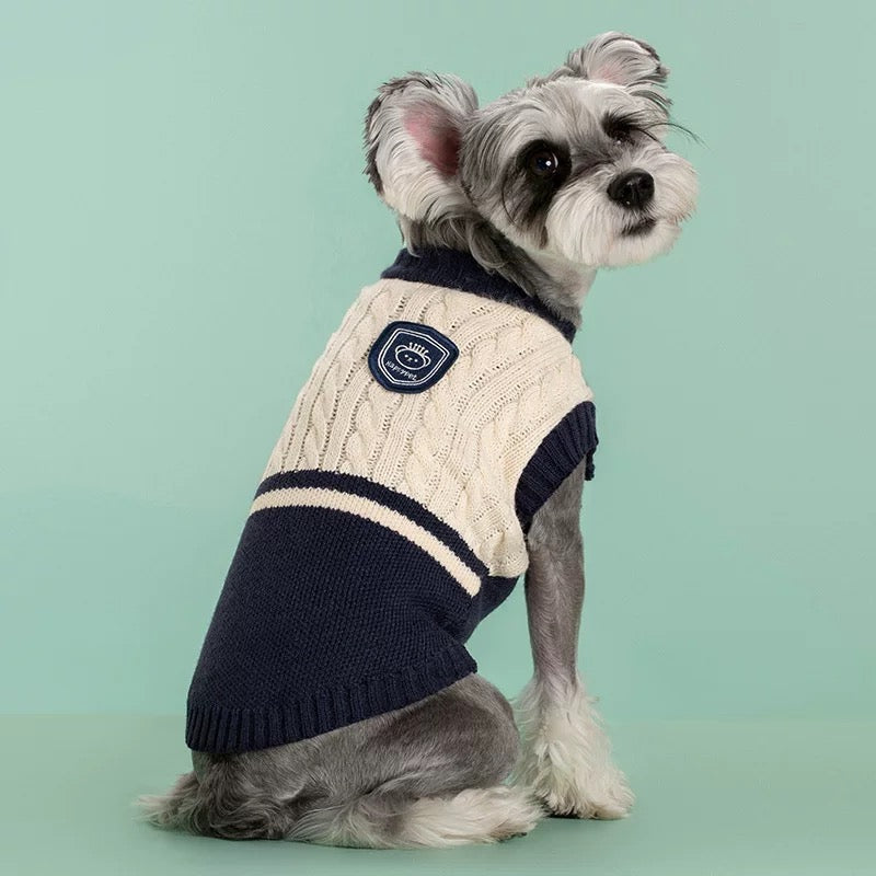 Warm Preppy Knit Vest for Pets - Ideal for Dogs & Cats